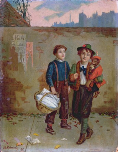 Beggars and a Monkey by Augustus Edward Mulready